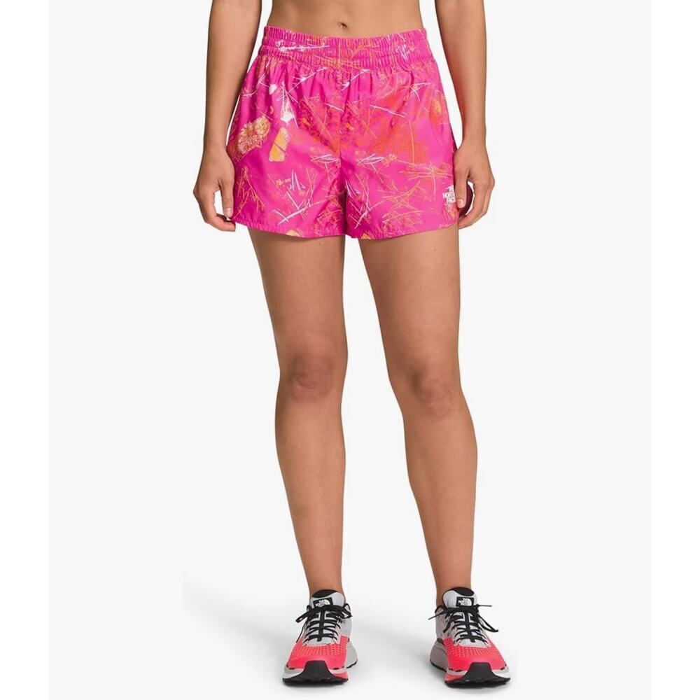 THE‎ NORTH FACE Women's Limitless Run Short - Pink Glo Valley Floor Print - XL